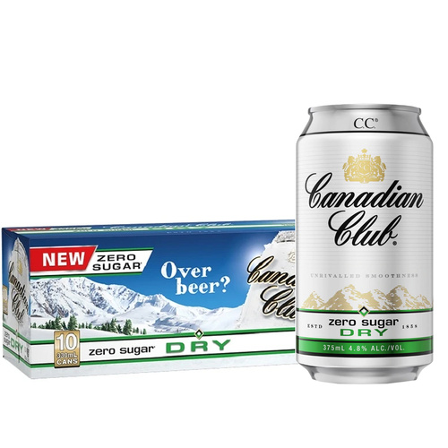 Canadian Club & Dry Zero 330ml CAN 20 pack (2 x 10) | Winesale.co.nz